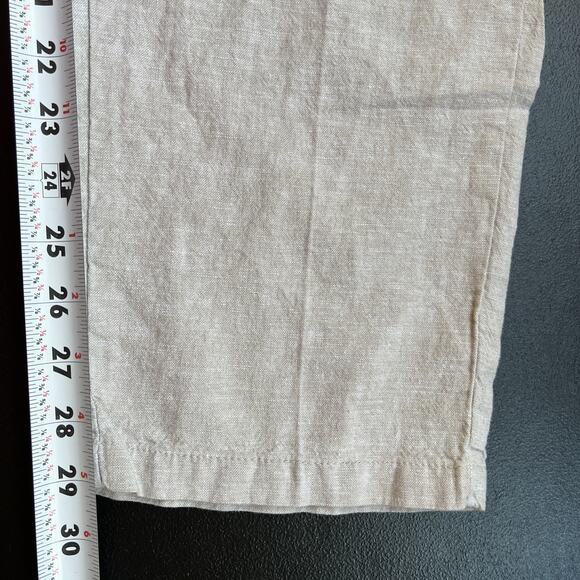 Old Navy Pants Men XL Tan Linen Blend Loose Taper Pleated Lightweight Drawstring - Picture 10 of 10